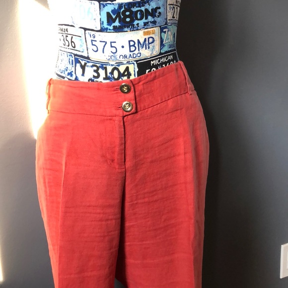 The Limited coral/orange linen wide leg pants - Picture 4 of 4